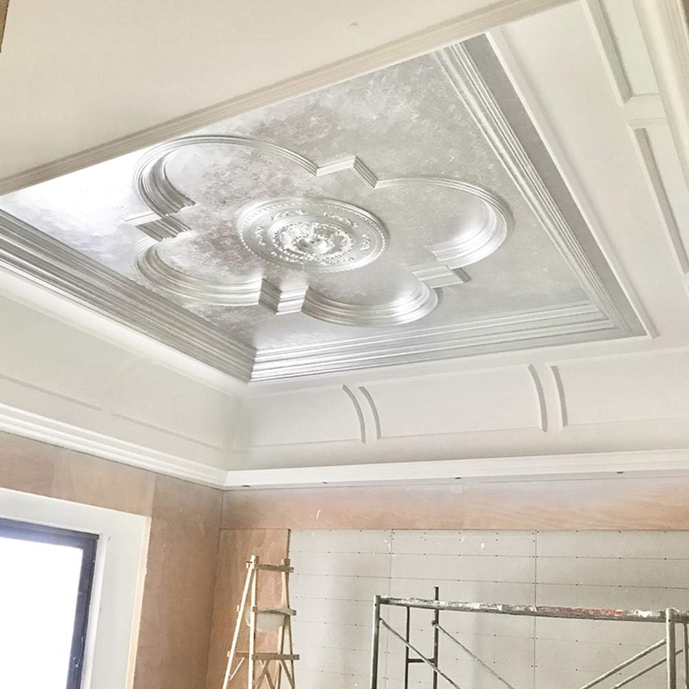 KINNO Gold Leaf Sheets for Art, 100 Sheets Light Champagne Silver Foil Multipurpose for Home, Wall, Frame, Ceiling, Furniture Decoration, 3.15 by 3.35 Inches