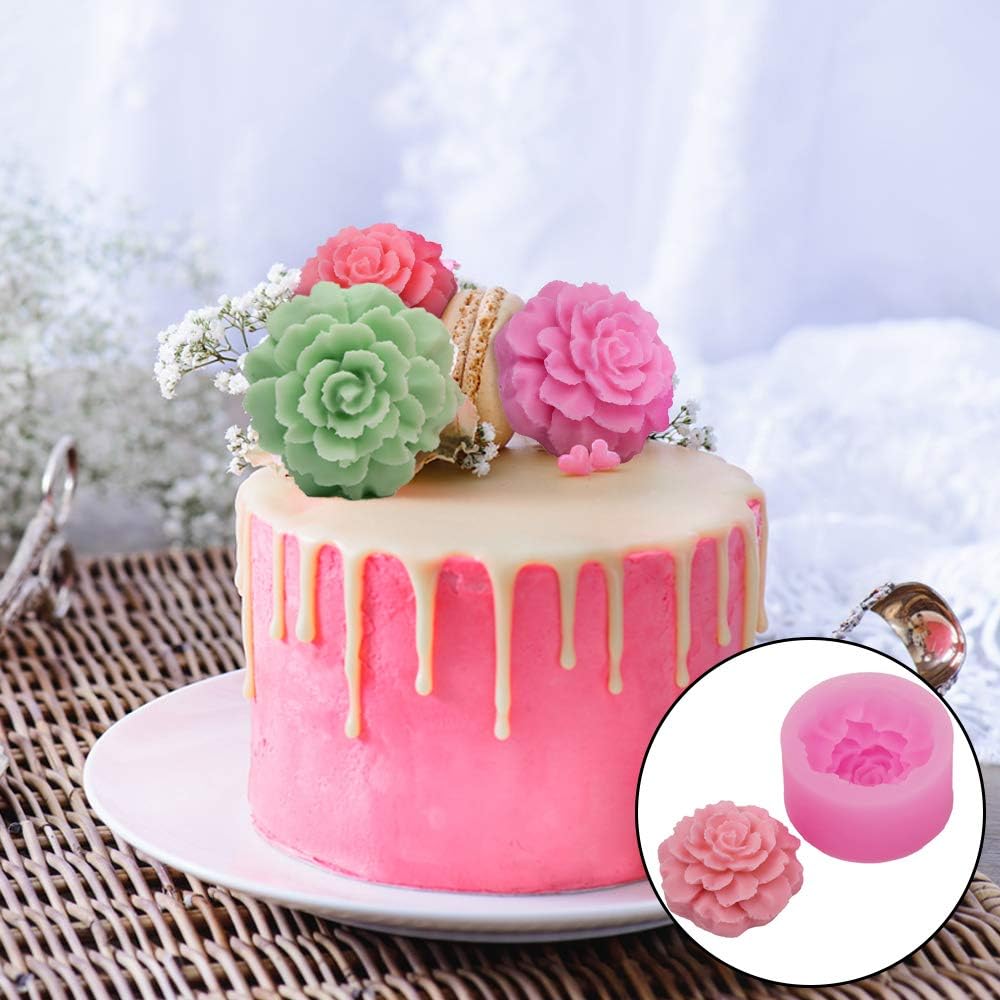 3D Carnation Candle Mold Flower Silicone Mold for Soap, Fondant, Cake Decorating, Chocolate, Candy,Ploymer Clay, Mother's Day Gift