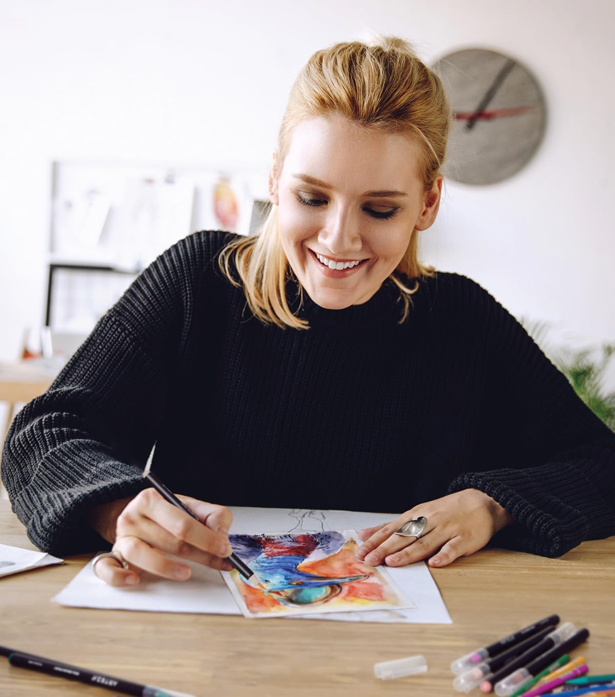 ARTEZA Watercolor Paint Pens, 24 Watercolor Brush Pens with Flexible Nylon Brush Tips, Paint Markers for Artists, and Beginners