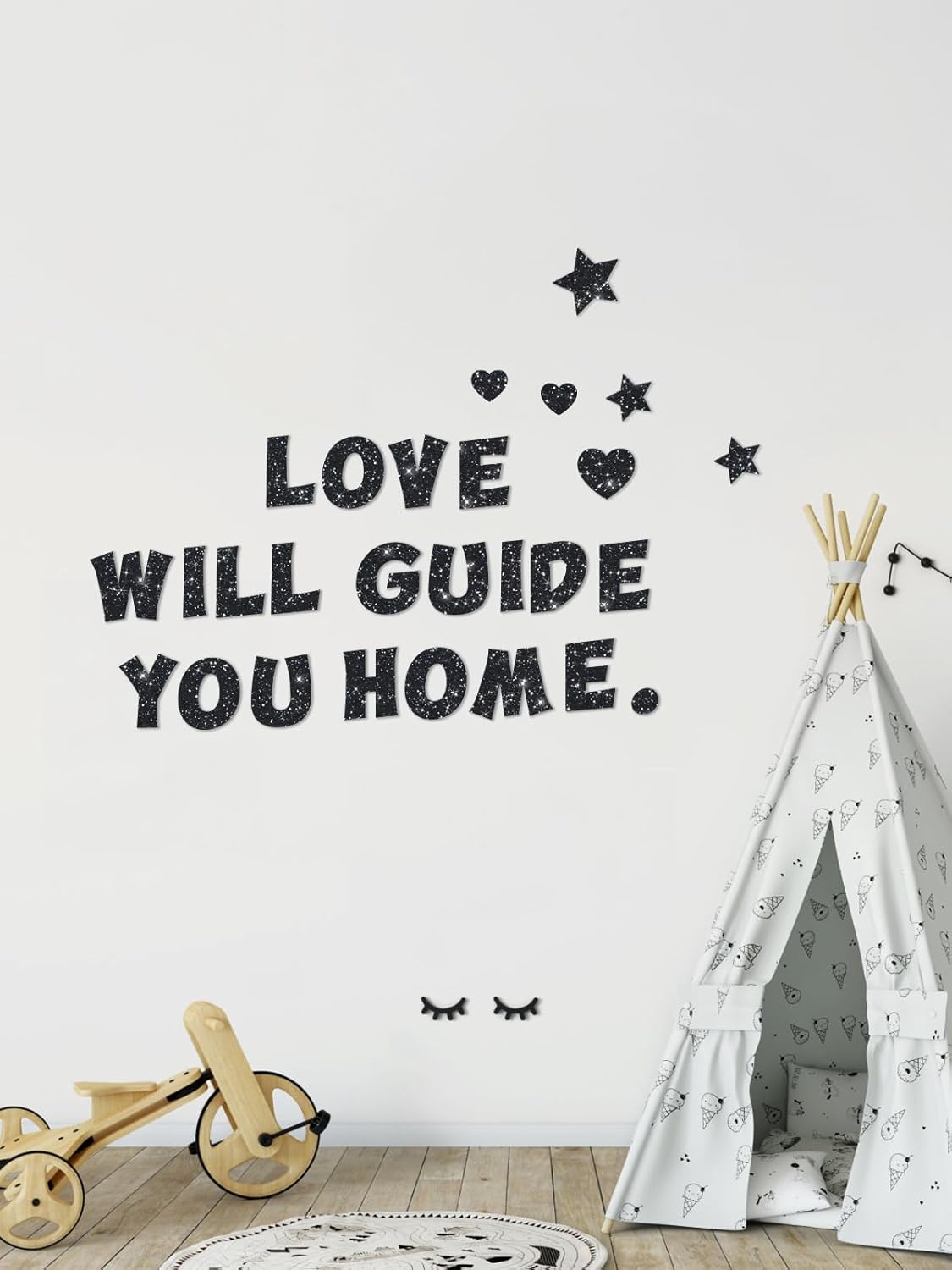 237 Pcs Glitter Bulletin Board Letters, Numbers and Punctuation, Poster Board Letters Alphabet Cut Out Cardboard Letters Accessories for Classroom Display Decorating Supplies 4inch (Black)