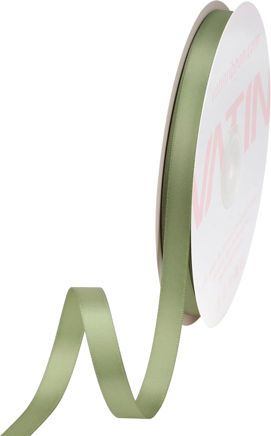 VATIN Double Face Dusty Sage Green Satin Ribbon 3/8" Continuous 50 Yards,Sage Green Polyester Fabric Ribbon use for Bows Bouquet, Gift Wrapping, Floral Arrangement Wedding Decoration