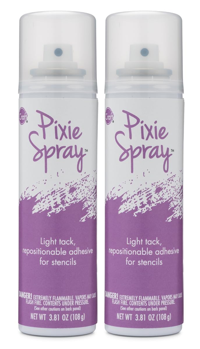 Pixie Spray Repositionable Stencil Adhesive, Temporary, Low Tack, 2-Pack