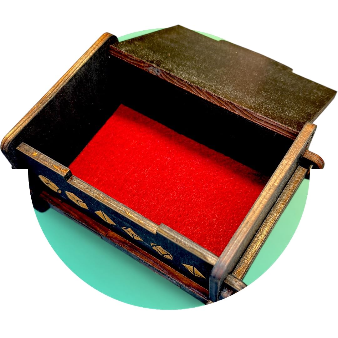Dice Box - BLACK - 6x4x3 Also holds jewelry and great for desks and desk top items (Monk)
