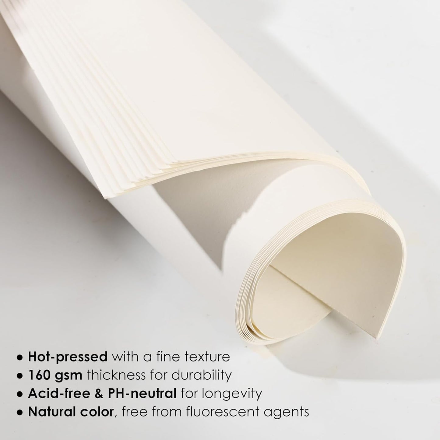 Fingraspuro 9"x12" Sketch Book, 100 Sheets, 108lb/160gsm, Top Spiral Bound Sketch Pad, Art Supplies, Sketchbook for Drawing, Acid-Free Hot Press Drawing Pad, Suitable for Various Art Tools