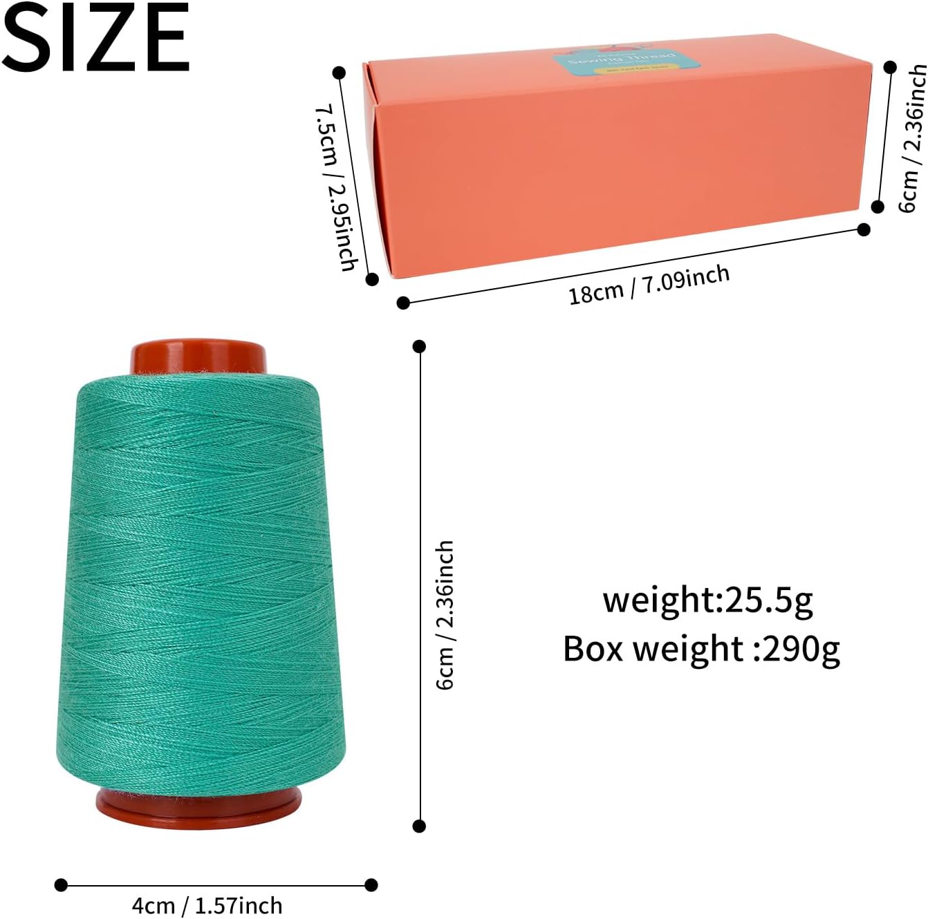 Sewing Thread Kit, 10 PCS, All Purpose Sewing Thread 40wt, Assorted Colors Each 800 Yards of Polyester Threads for Sewing Machine, Hand Stitching, Quilting, Serger (Bright Color Series)