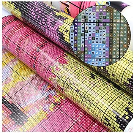 Stitchmelody Stamped Cross Stitch Kits,14CT Printed Pattern DMC Threads Embroidery Kit-Ancient World Map 20''×16.5''