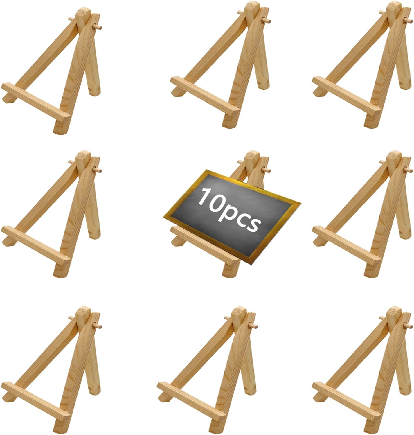 5.9 Inch Mini Wood Display Easel, 10 Pcs Tabletop Easels for Displaying Photos, Picthres