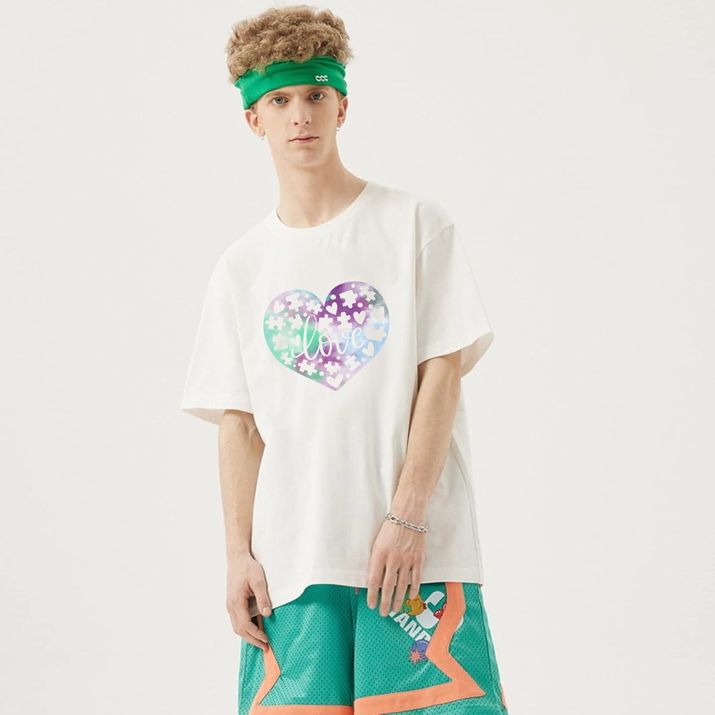 RENLITONG Tie Dye HTV Rainbow Heat Transfer Vinyl 10Inch by 10ft Roll Iron on DIY for T-Shirt Rolls Easy to Cut & Weed for Heat Vinyl Glossy