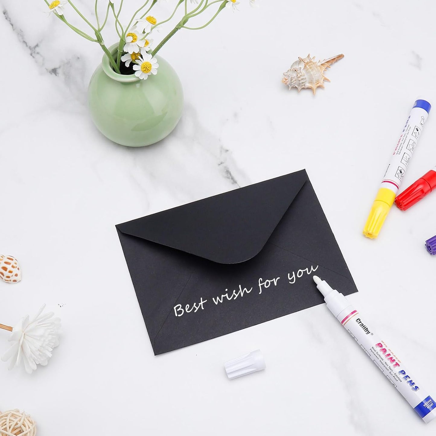 White Paint Markers, 12 Pack Oil-Based Waterproof Quick Dry Permanent Paint Pen Set for Rocks Painting, Wood, Plastic, Canvas, Glass, Mugs, Metal, Tire, Stone, DIY Craft