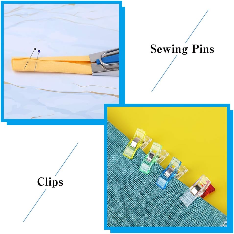LUNARM Bias Tape Tool Kit with Instruction, 5 Sizes Bias Tape Maker (6mm 9mm 12mm 18mm 25mm) with 4 Pcs Sewing Machine Presser Foot, Sewing Clips, Ball Point Pins, Awl, for Fabric Sewing and Quilting