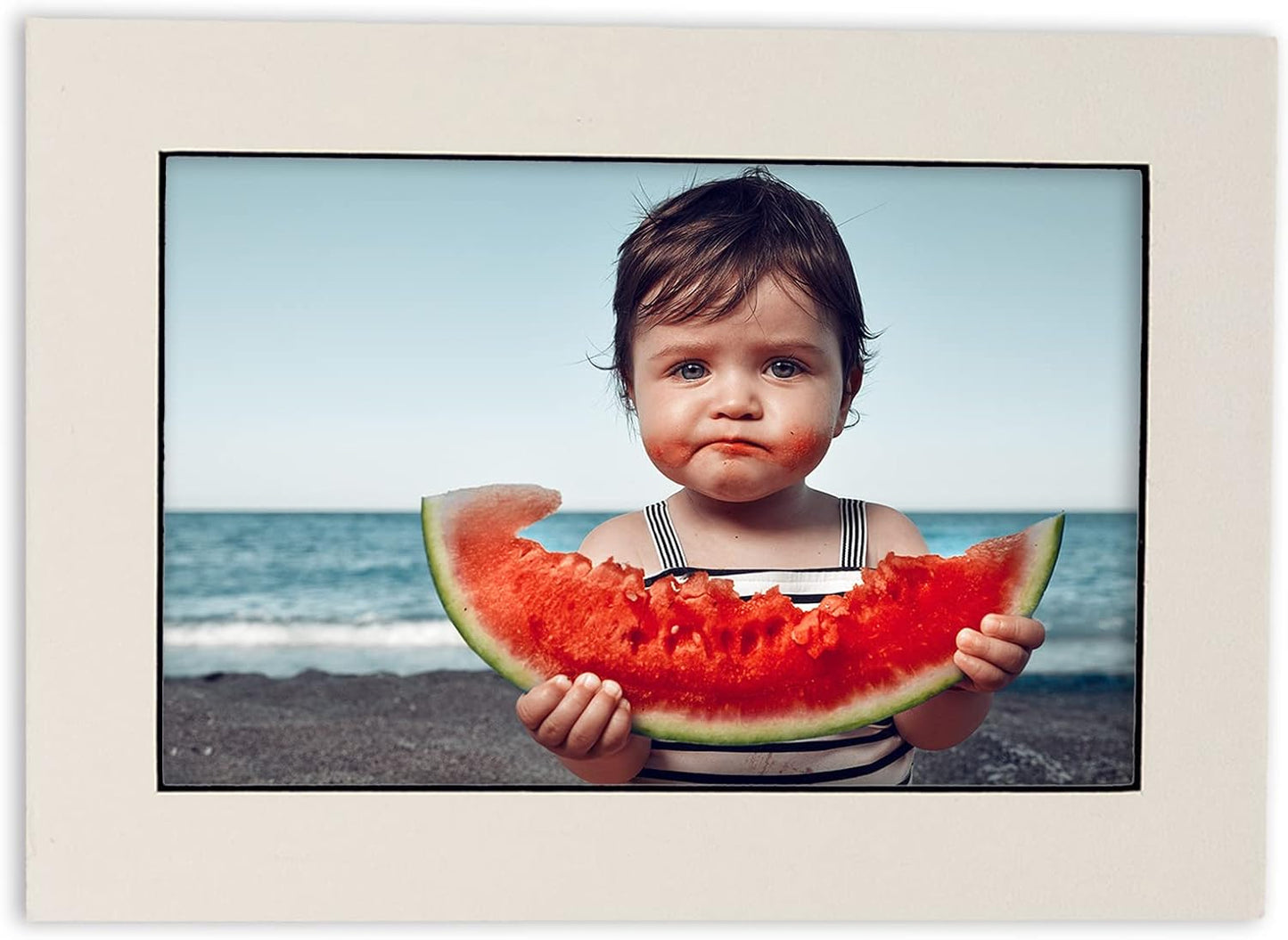 Poster Palooza Pack of Ten 8x10 Mats Bevel Cut for 6x8 Photos - Acid Free White with Black Core Precut Matboards for Pictures, Photos, Framing - 4-ply Thickness