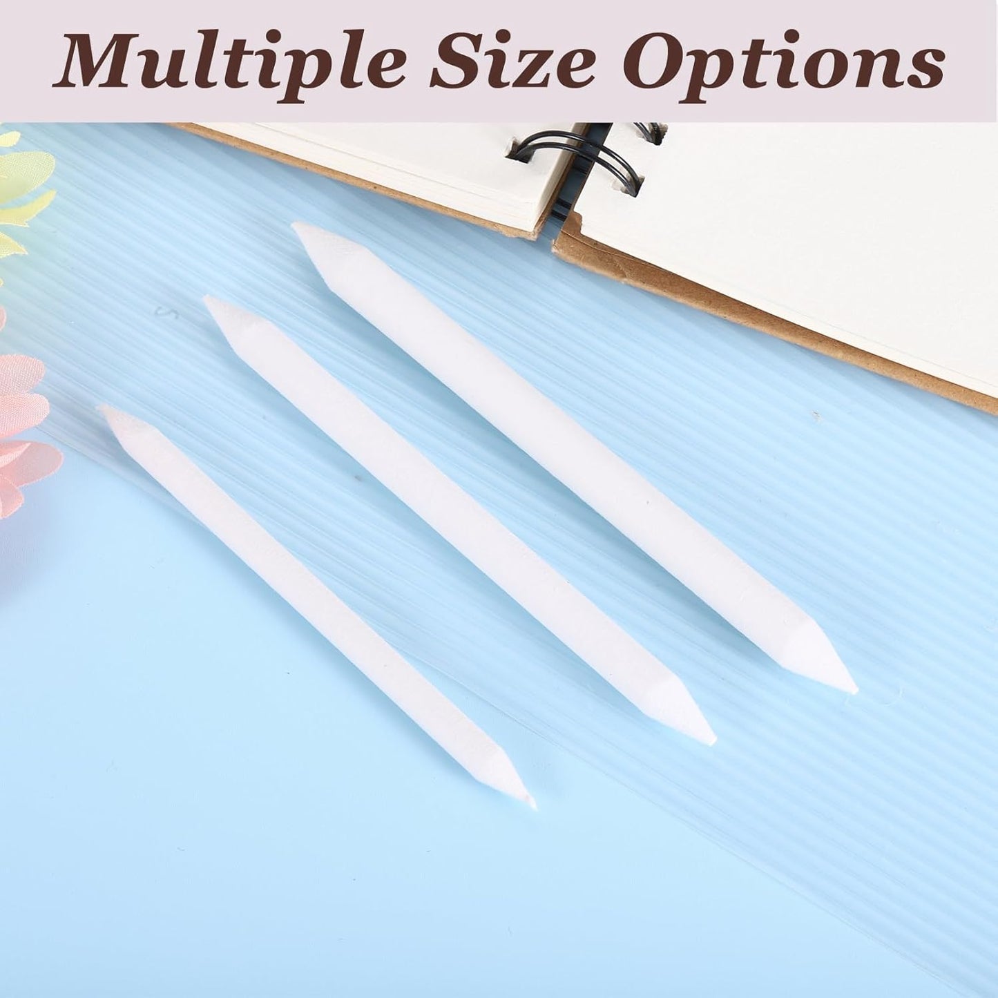 MECCANIXITY Blending Stumps for Drawing, Tortillions Paper Art Blenders Sticks Pencils Sketch Drawing Tools for Artist Charcoal Sketch Shading Oil Pastel (White, Pack of 3)