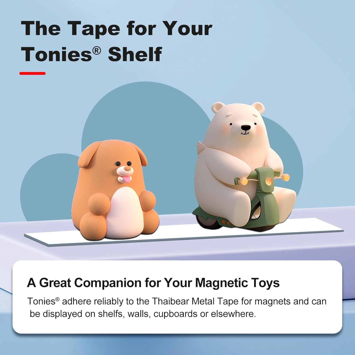 Thaibear Self Adhesive Metal Tape for Magnets (1.4'' Wide x 30 ft Long) Flexible Metal Strips for Magnets, Ferrous Tape for Magnets, Stick Metal Magnetic Tape Strips Roll with Adhesive Backing