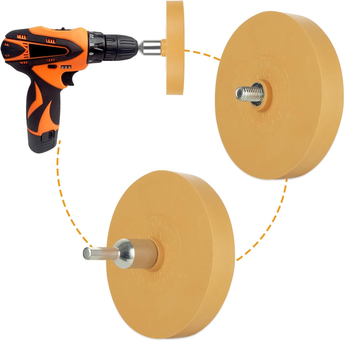 8 Pack Decal Remover Eraser Wheel, 3.5in Adhesive Remover Rubber Wheel Decal Remover for Drill Eraser Wheel Graphics Pinstripe Sticker Remover Car Decal Vinyl Tape Remover Tool