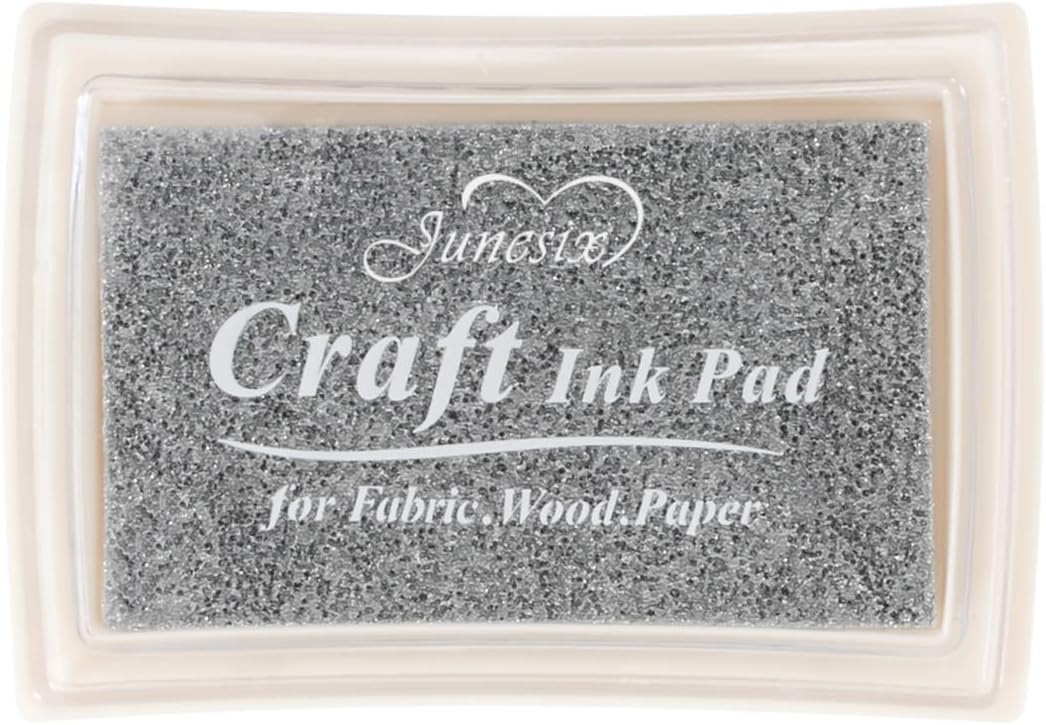 Silver Ink Pad Finger Washable Kids Stamp Ink Pad for Rubber Stamps Paper Scrapbooking