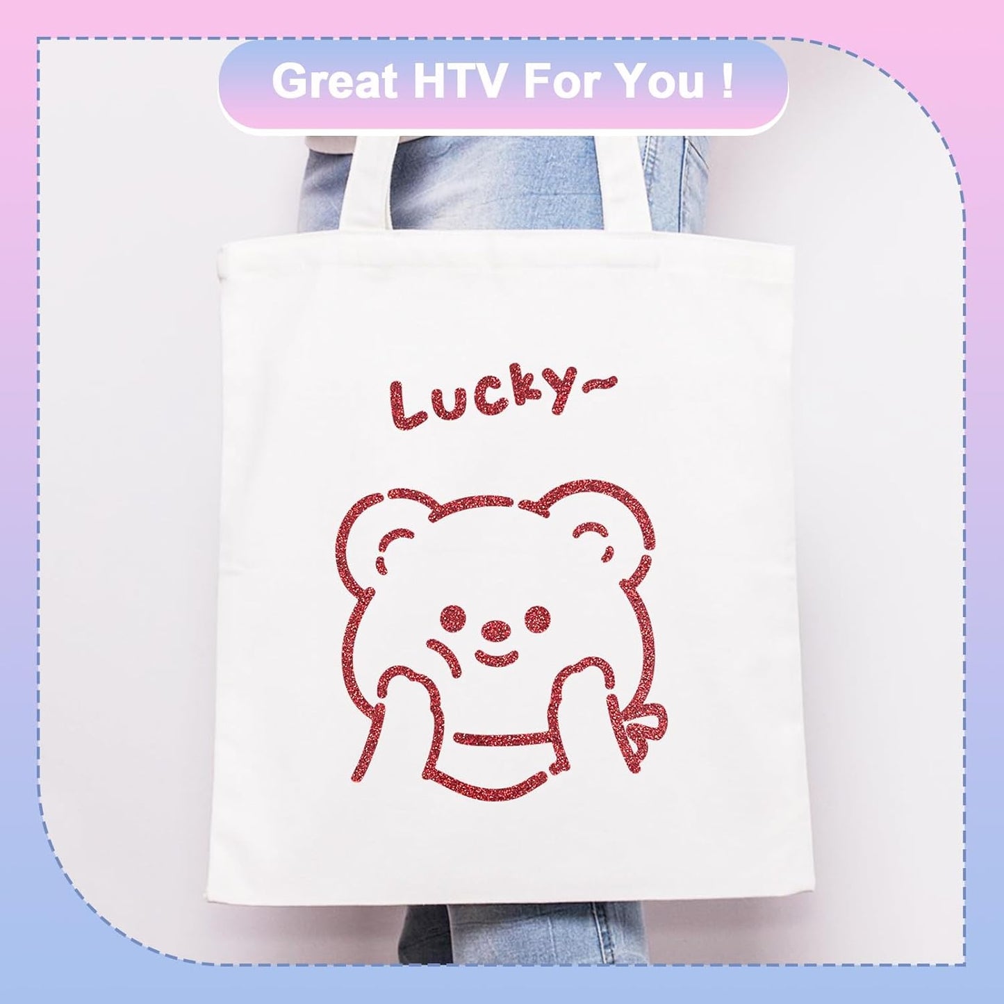 Glitter HTV Heat Transfer Vinyl Rolls are Made from Materials. The Glitter Gives a Luxurious Look and ensures Durability for Your Shirt designsStand Out from The Crowd with