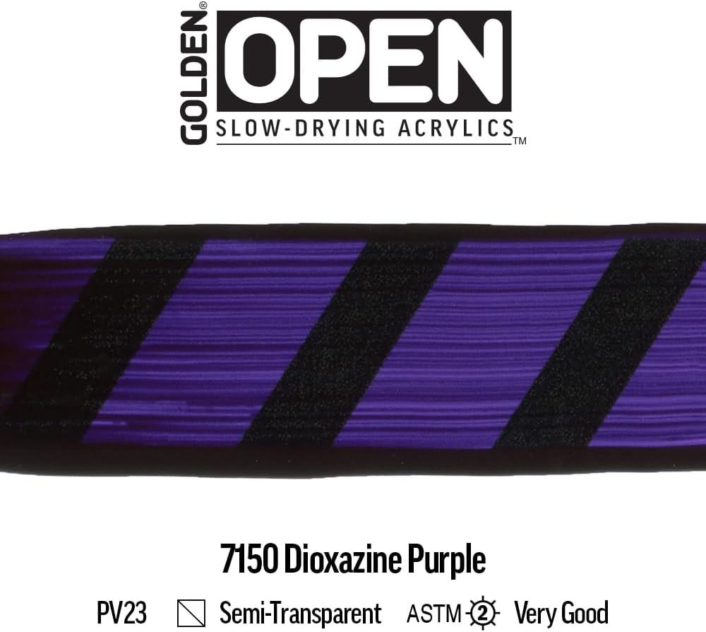 OPEN Slow-Drying Acrylics by GOLDEN, Dioxazine Purple, 5 fl oz. tube, Professional Acrylic Paint, Semi-Transparent
