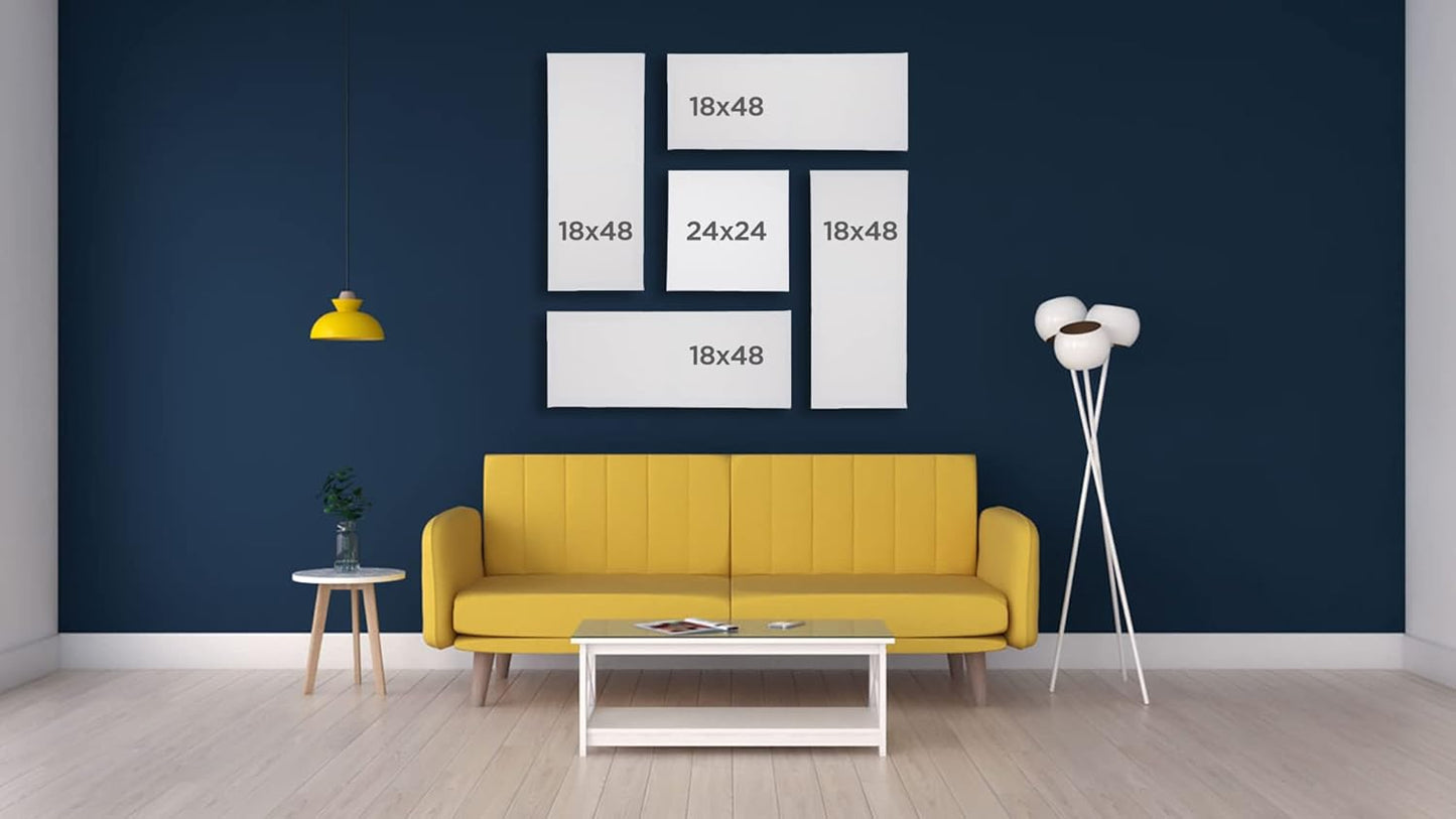 Creative Mark The Edge Deluxe Cotton 1-1/2" Deep Stretched Canvas for Painting, 15x30" Pack of 3, 14oz. Primed Weight, Universal Archival Priming, Medium Tooth, Frameless Artwork Canvas for Painters