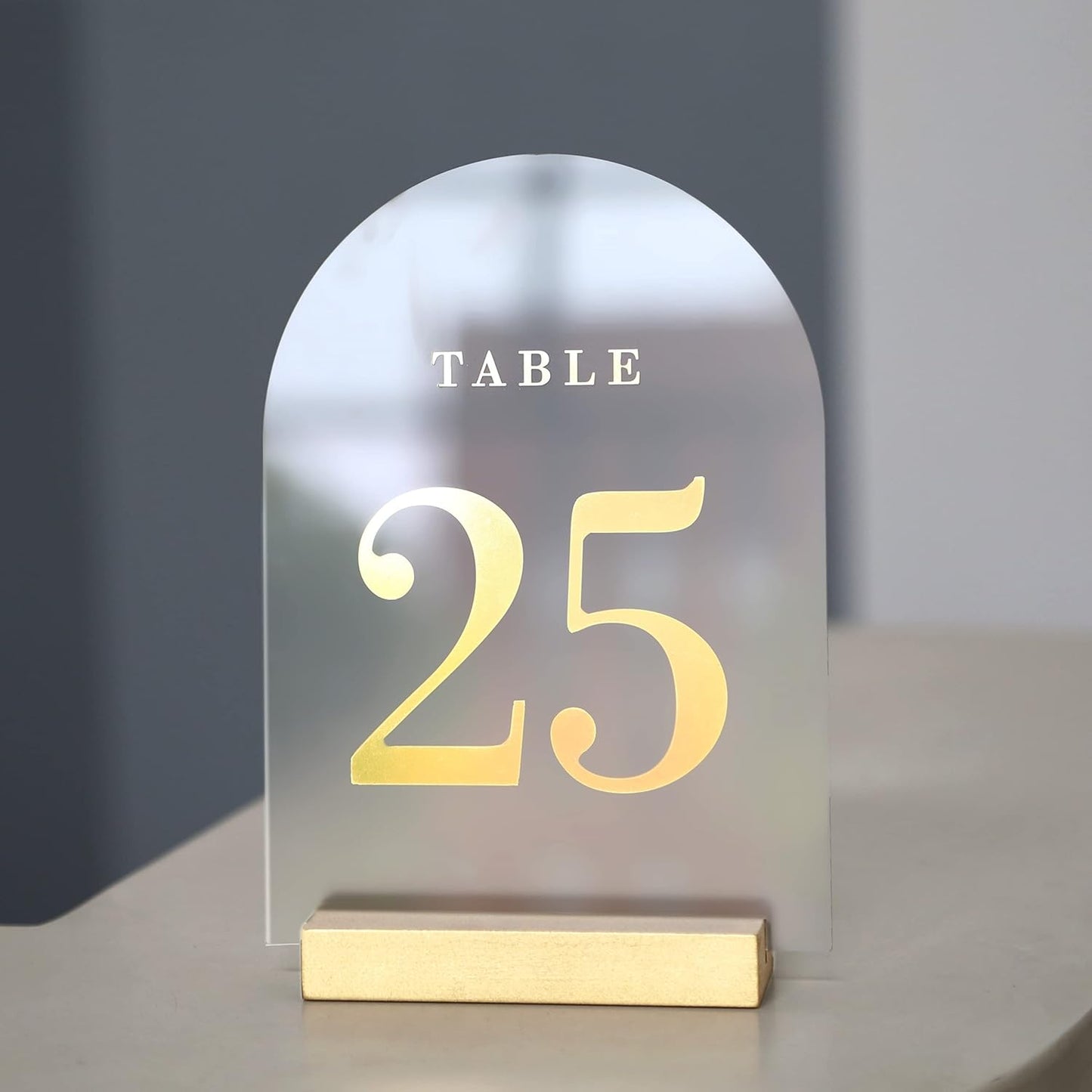 UNIQOOO 20 Pack 4" Gold Birch Wood Stands for Wedding Acrylic Sign, Wood Table Number Holders for 1/8 Thick Acrylic Sheets | Wedding Display Stand, Card Holder for Bar Menu, Retail Sign, Party