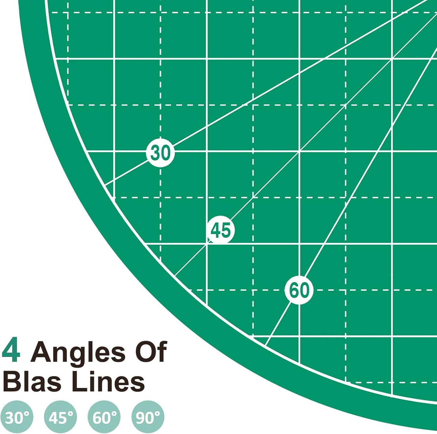 Headley Tools 10"x10" Round Rotating Cutting Mat, Self Healing Mat with 360-Degree Rotation & Anti-Slip Base, Sewing Board Cutting Mat Perfect for Fabric Quilting Leather Hobby Project, Green