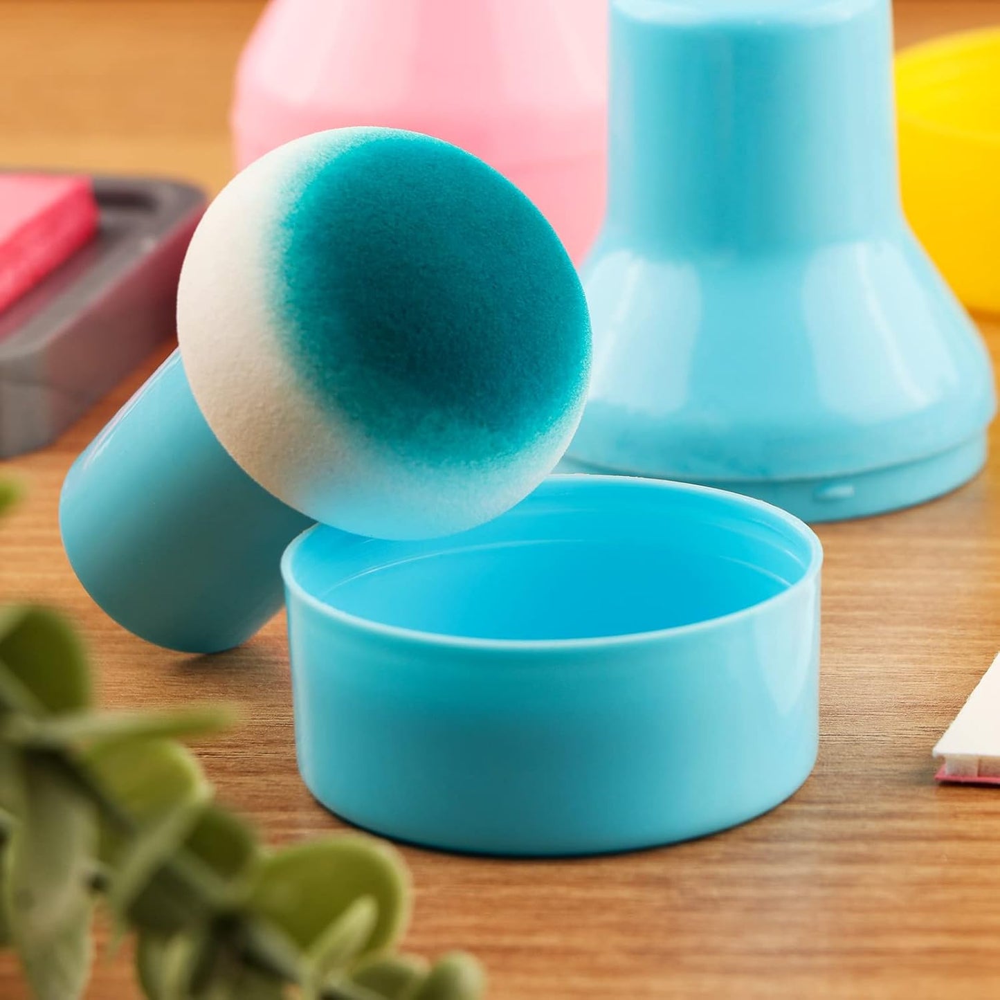 3PCS / Sets Ink Applicator with Storage Cases,Paper Pouncers for Direct Ink Application On Crafts Projects Easily,Inking Sponge for Stamp Ink Distressing, Blending Card Making Crafting Tools