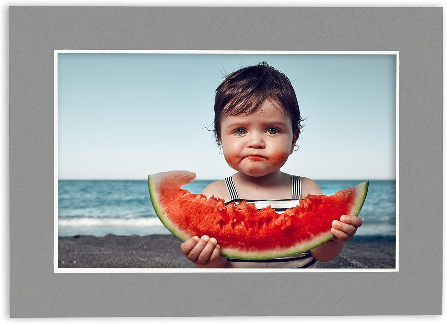 8x10 Mat for 6x8 Photo - Precut Mid Grey Picture Matboard for Frames Measuring 8 x 10 Inches - Bevel Cut Matte to Display Art Measuring 6 x 8 Inches - Acid Free ONE MAT