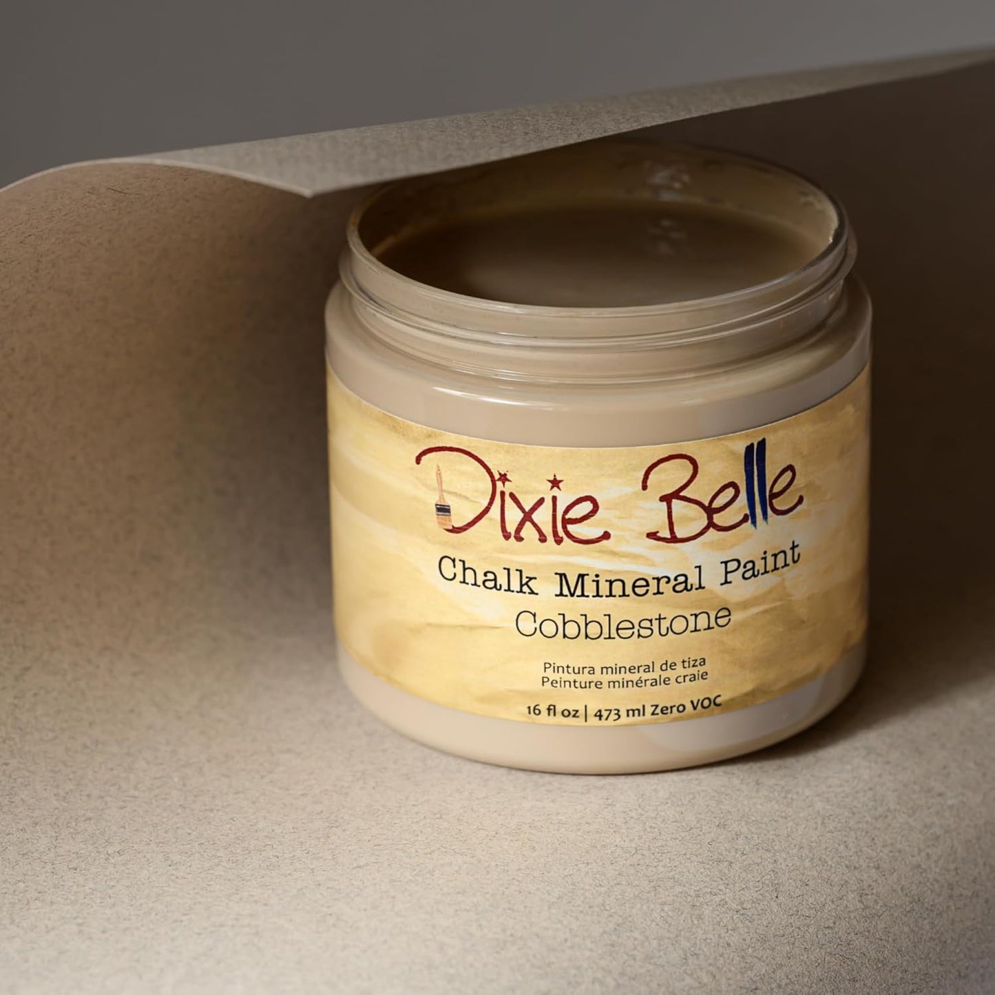 Dixie Belle Paint Company Chalk Finish Furniture Paint - Cobblestone (4oz) - Matte Weathered Stone Chic Chalk Mineral DIY Furniture Paint