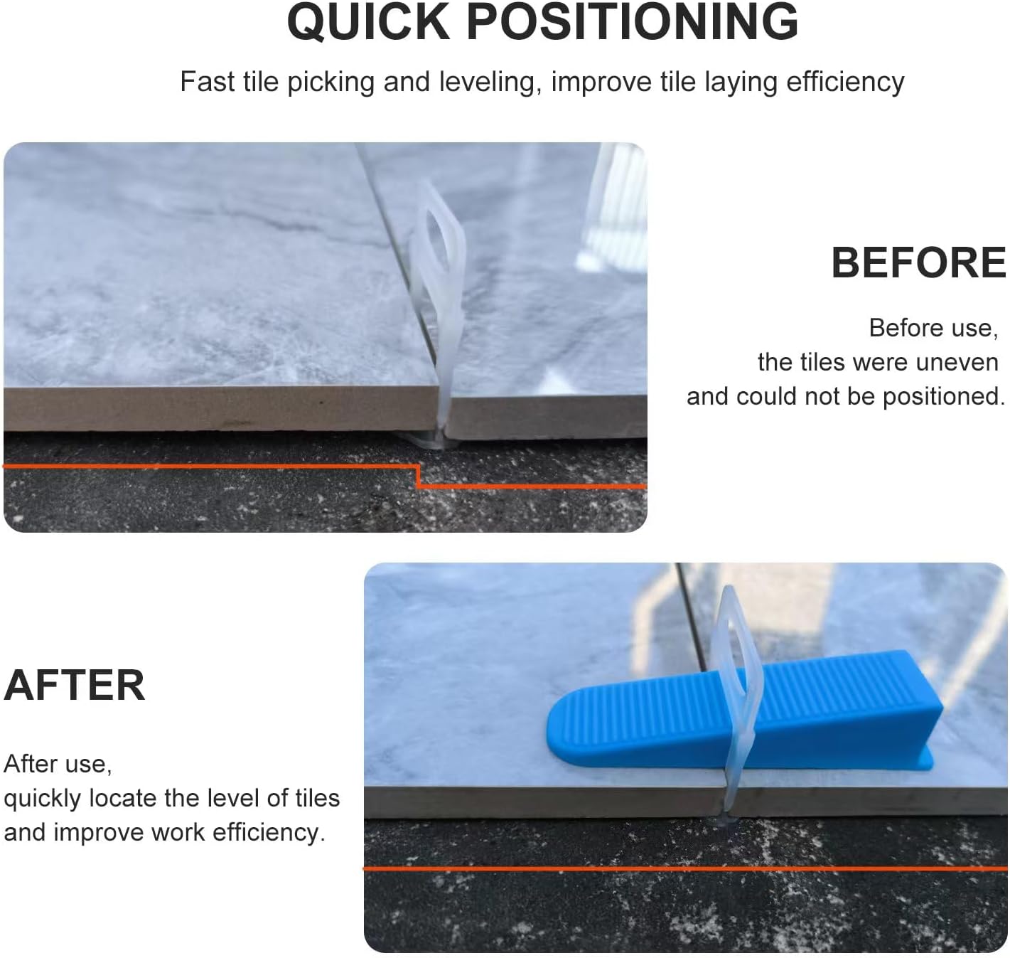 Tile Leveling System 1/16”Kit 1400pcs Tile Leveler Spacers Clips +320pcs Reusable Wedges Tile Leveler Tool Set for Tile & Stone Installation(1720)