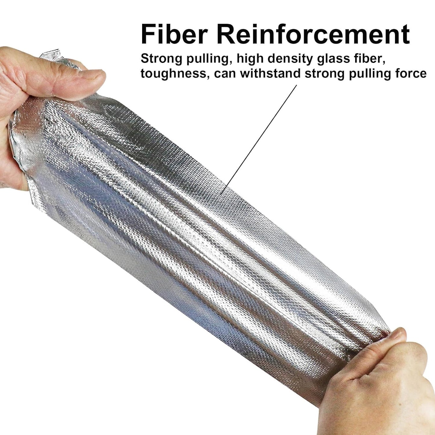 BOMEI PACK Adhesive Aluminum Foil Heat Shield Tape Barrier 4in x 66ft, Fiberglass Thermal Insulation Reflective Material High Temp