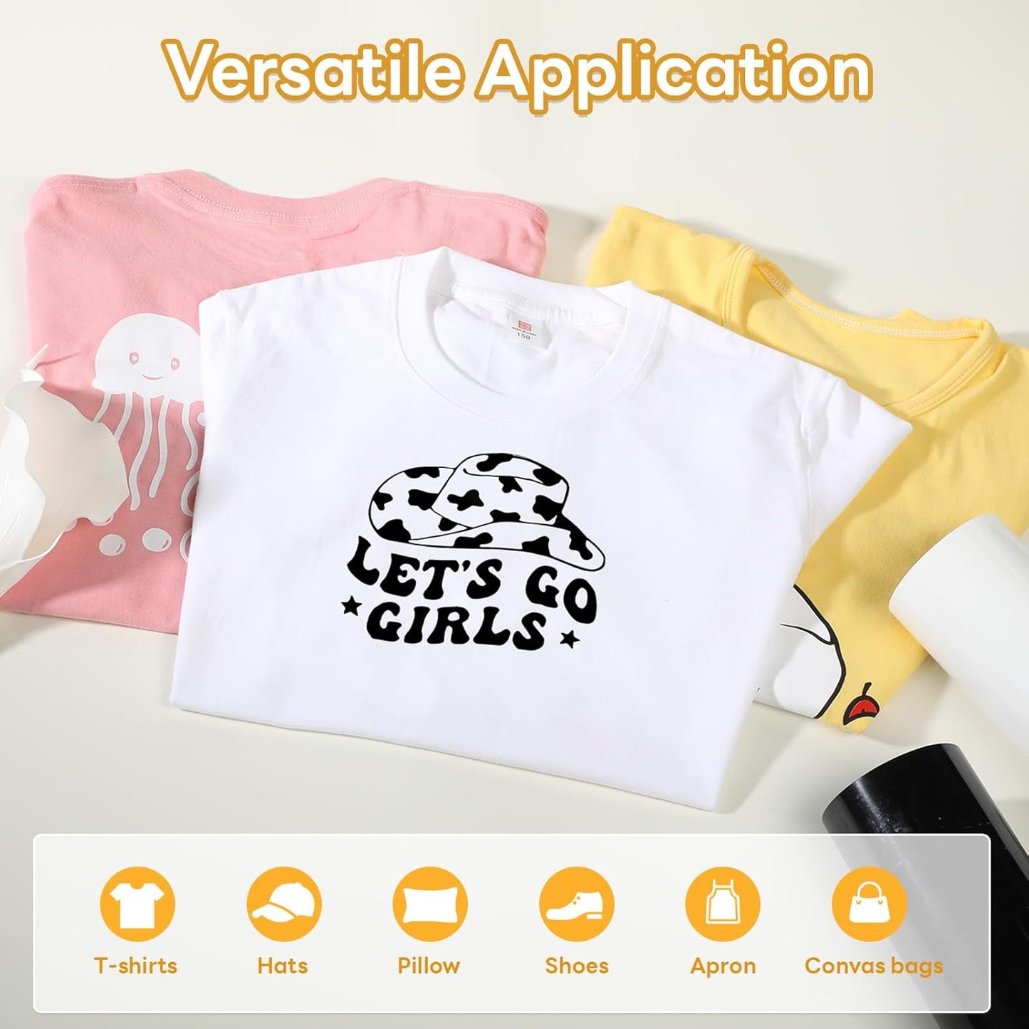 HTVRONT Black Heat Transfer Vinyl - 12" x 45FT Black HTV Vinyl Roll for T Shirts, Black Iron on Vinyl Compatible with Cricut Cutting Machine & Silhouette Cameo - Easy to Cut & Weed