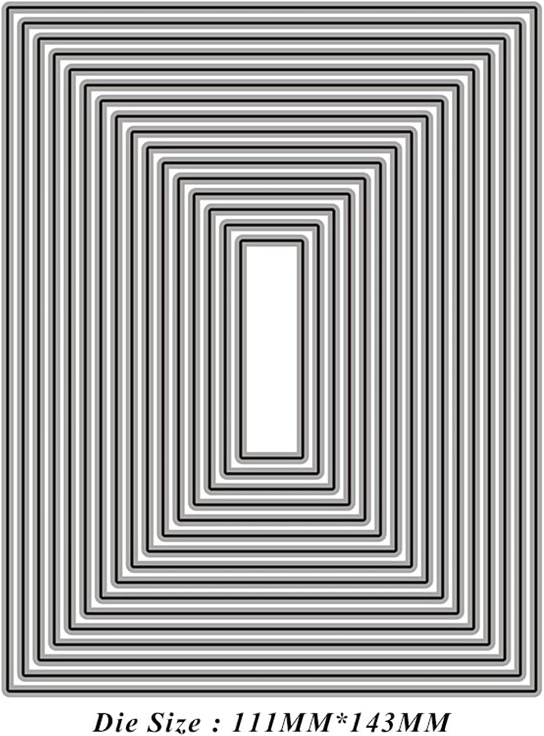 Cutting Dies Metal Stencils Scrapbooking Tools Flowers Lace Frame DIY Embossing Template for Paper Card Making Album Arts Crafts Supplies (Rectangular Set-11.1x14.3cm)