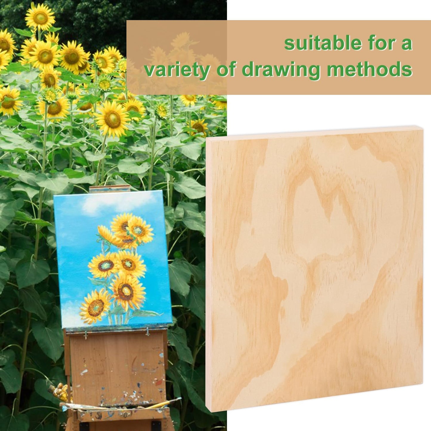 6 Pack 11 x 14 Inch Unfinished Wood Panels, Wooden Panel Boards for Painting, Crafts, and Home Decor