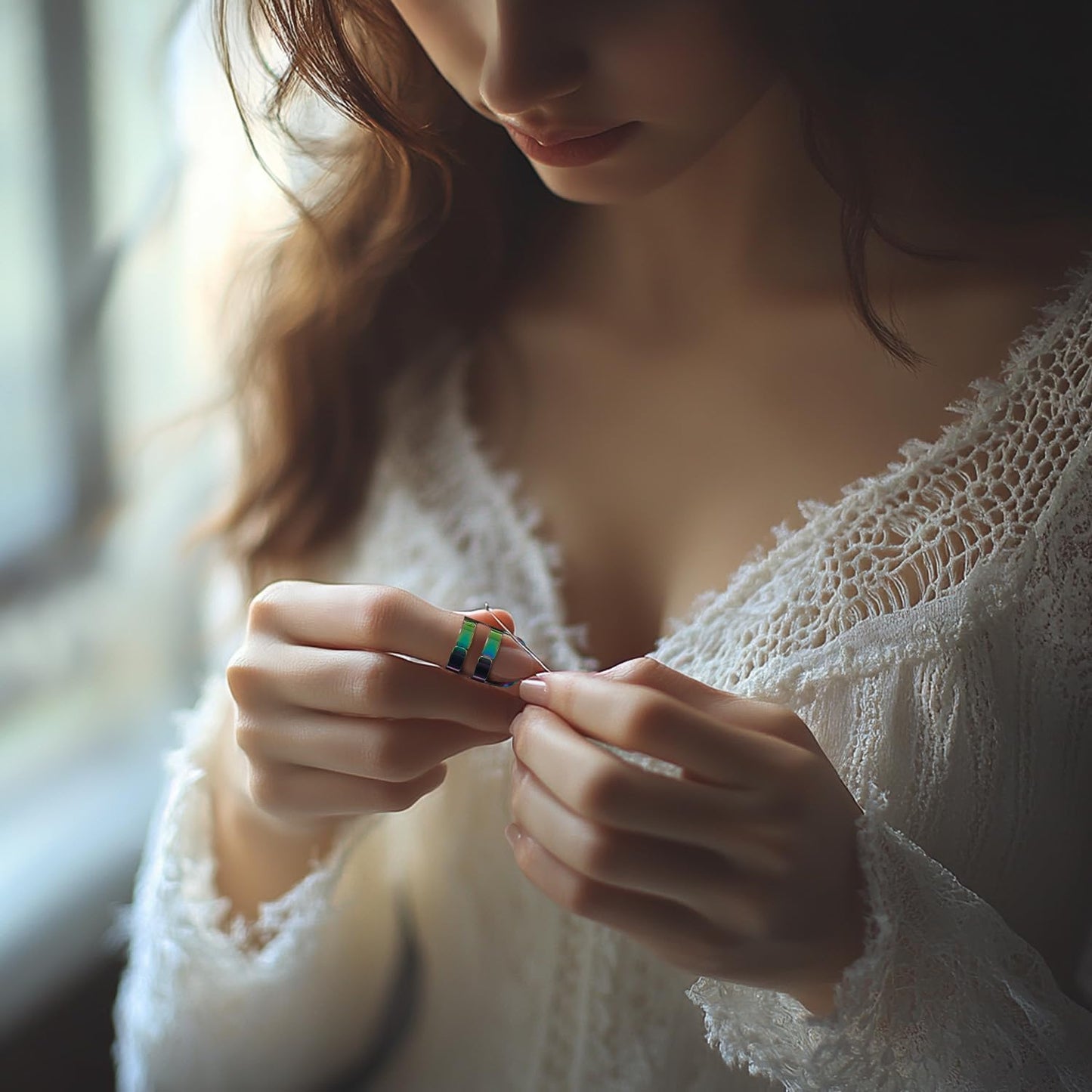 FR 4 Pack (2 Sizes, S/M) Sewing Thimble Finger Protector, Adjustable Finger Metal Shield Protector Pin Needles Sewing Quilting Craft Accessories DIY Sewing Tools Needlework Dazzle