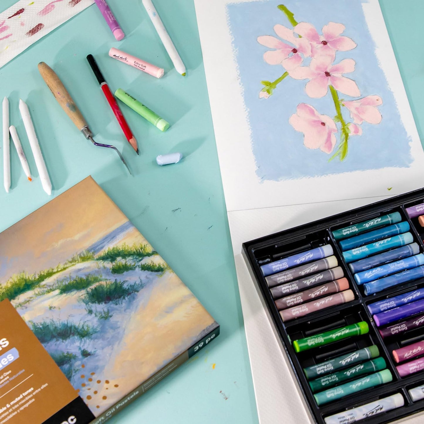 Mont Marte Extra Soft Oil Pastels Natural Hues Premium 26pc, Assorted Natural Colors, Vibrant and Buttery, Versatile Art Pastels for Blending, layering & Shading, Ideal for Coloring and Sketching