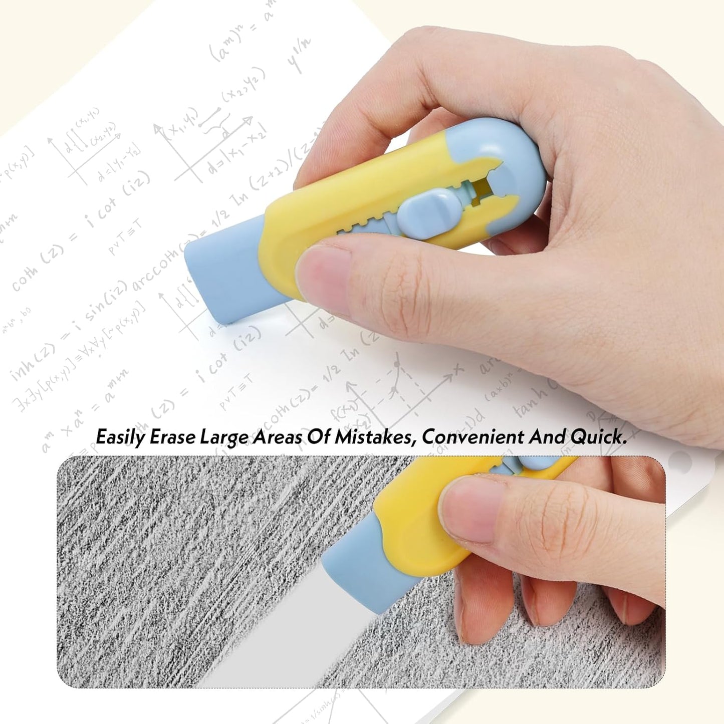 Retractable Eraser, Pack of 3, Pencil Eraser for Pencils,Assorted Color