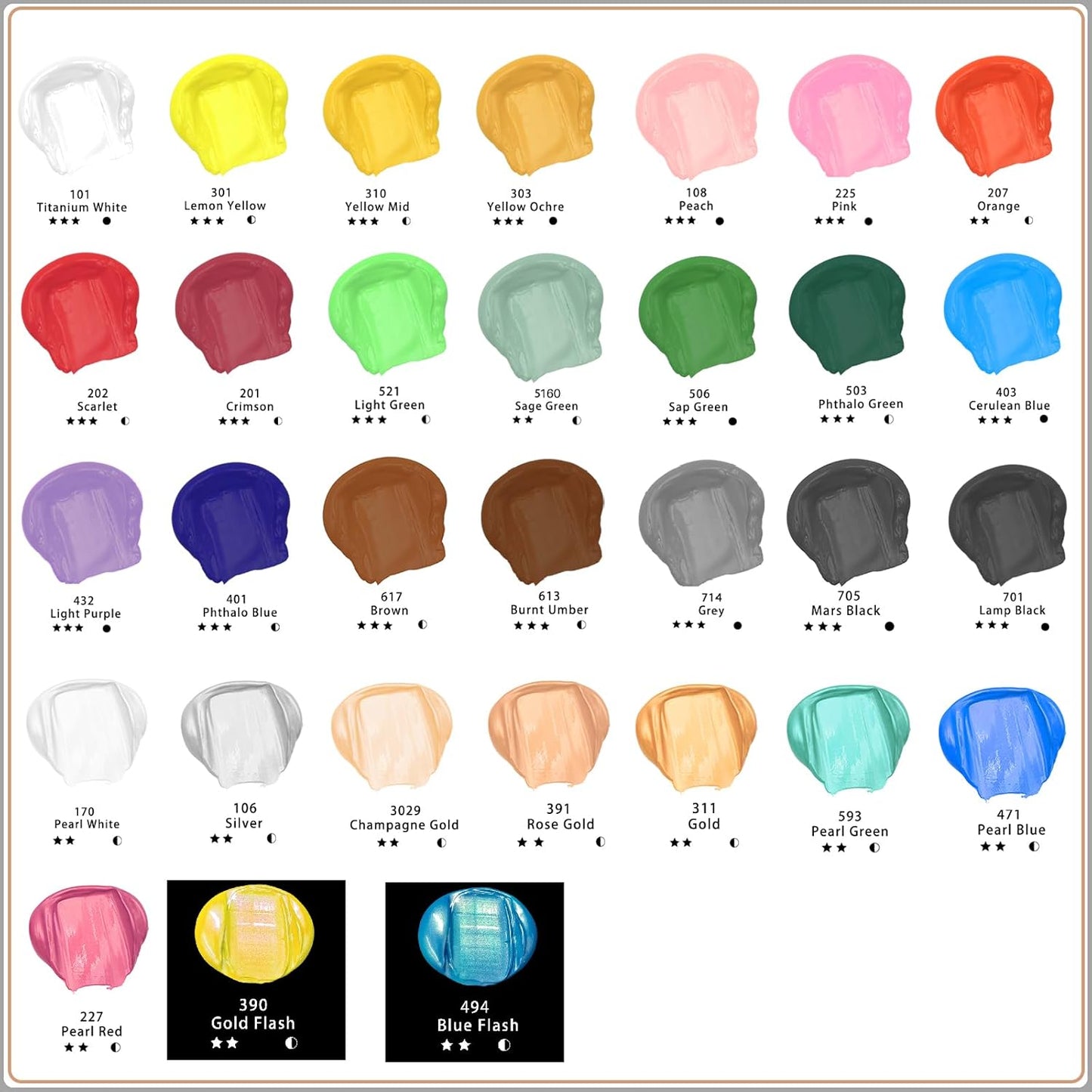 Artecho lridescent Gold Acrylic Paint (120ml / 4.05oz) Tubes, Art Craft Paints for Canvas Painting, Rock, Stone, Wood, Fabric, Art Supplies