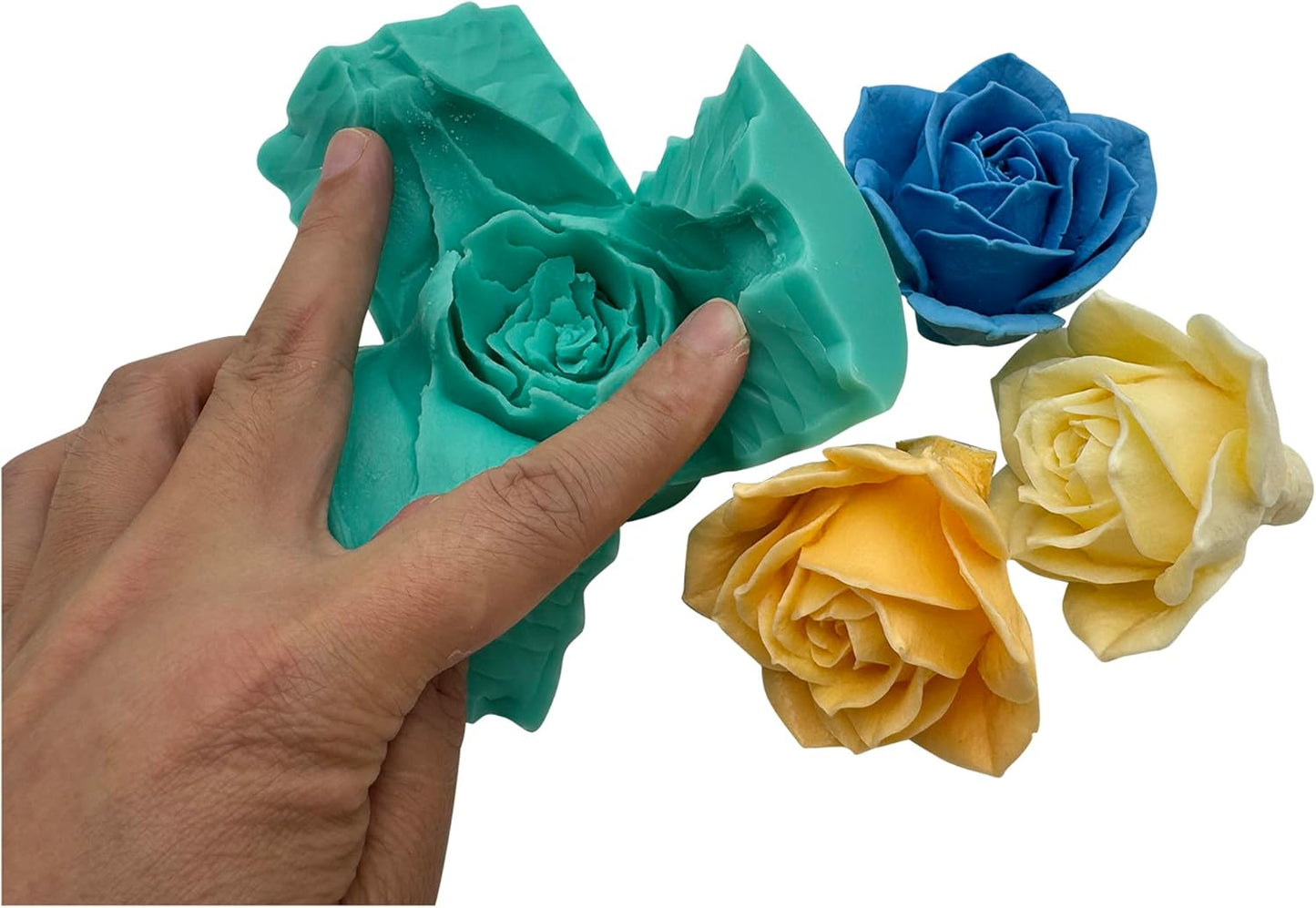 Heart Rose Crystal Epoxy Mold Wedding Gift Molds Decorated Cake Decoration Chocolate Silicone Mold, Aroma Plaster Stone Polyer Clay Ceramic Flower Mould, Handcrafted Candle Wax Silicone Moulds