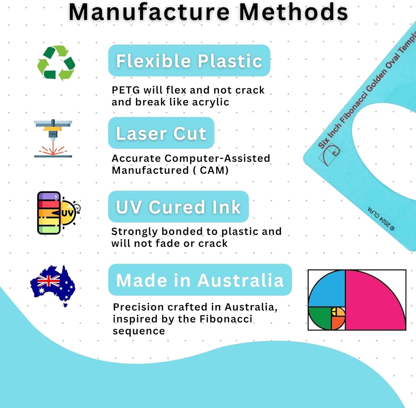 Oval Stencil Template for Drawing and Drafting: A Fibonacci-Inspired Circle Template for Drawing Tool for Artists Allows The Simple Application of The Golden or Divine Ratio for Artistic Design