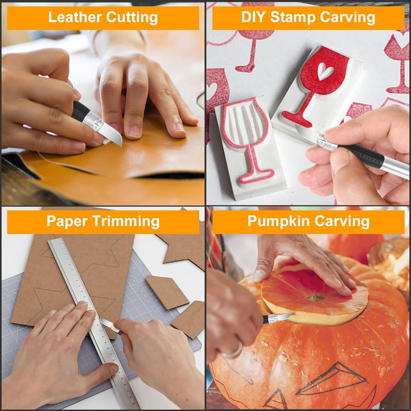 100 Pack Hobby Blades Set #10 Craft Knife Blades Refill Hobby Knife Replacement Blades with Storage Box for Art Craft Scrapbooking Supplies Caving Stencil