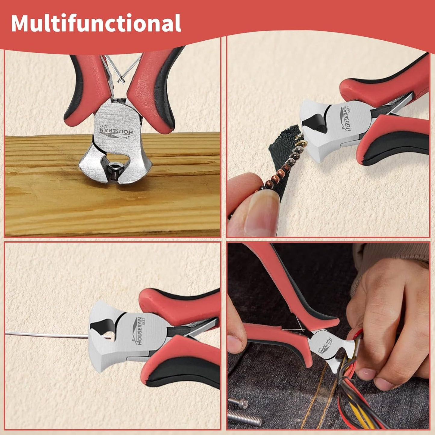 End Cutting Pliers 4"-5 Pack End Cutting Pliers for Jewelry Making with Spring Loaded for DIY, Craft, Repairing