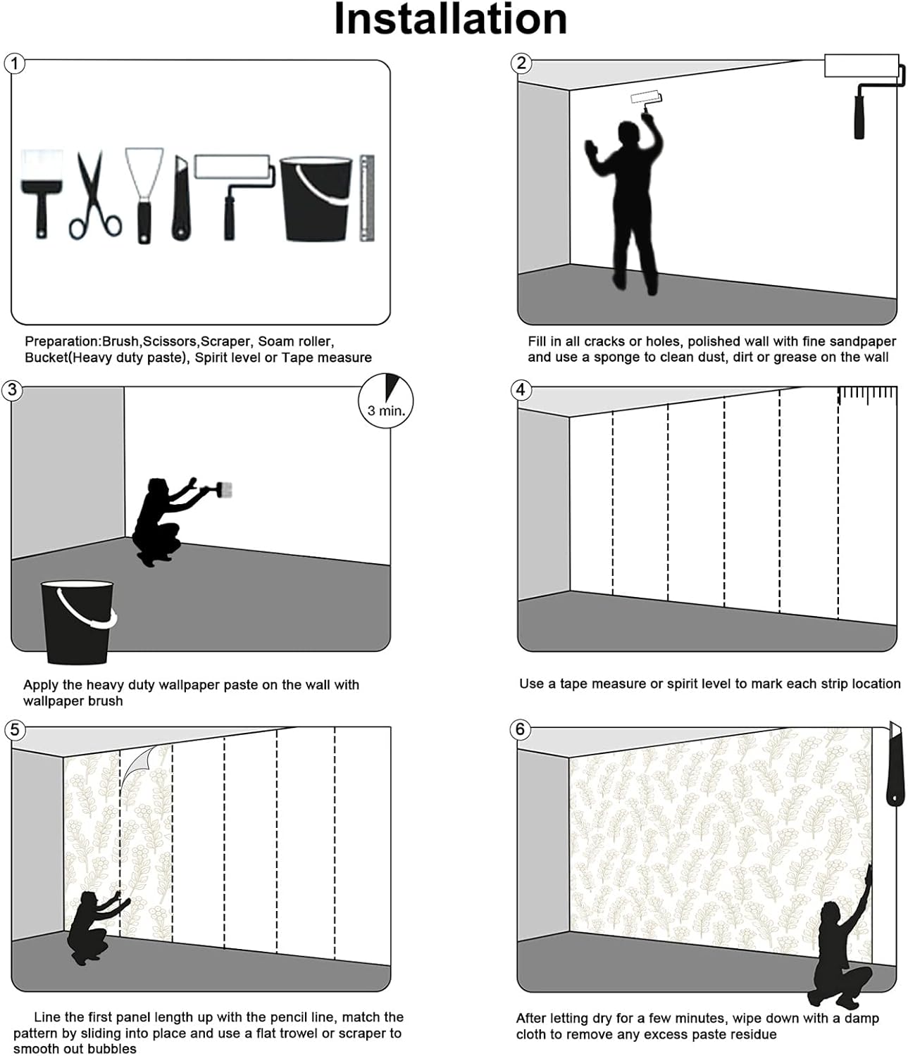 Wall Mural Peonies and Roses Floral Vintage Wallpaper Seamless Gold White Flowers Wall Coverings for Living Room Bedroom Kids Room(Not Peel and Stick)