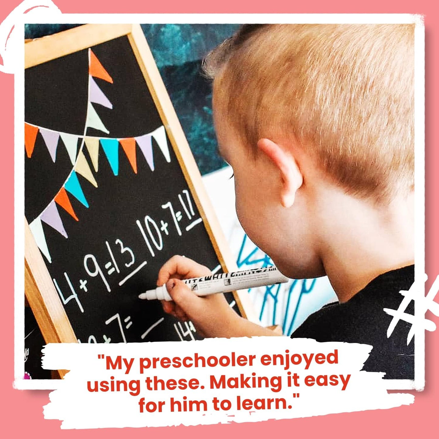 Chalkola White Chalk Markers (6 Pack, 6mm Reversible Tip) - White Dry Erase Liquid Chalk Pens for Blackboard, Window, Bistro, Car Glass, Board, Calendar - Erasable Chalkboard Markers + 50 labels