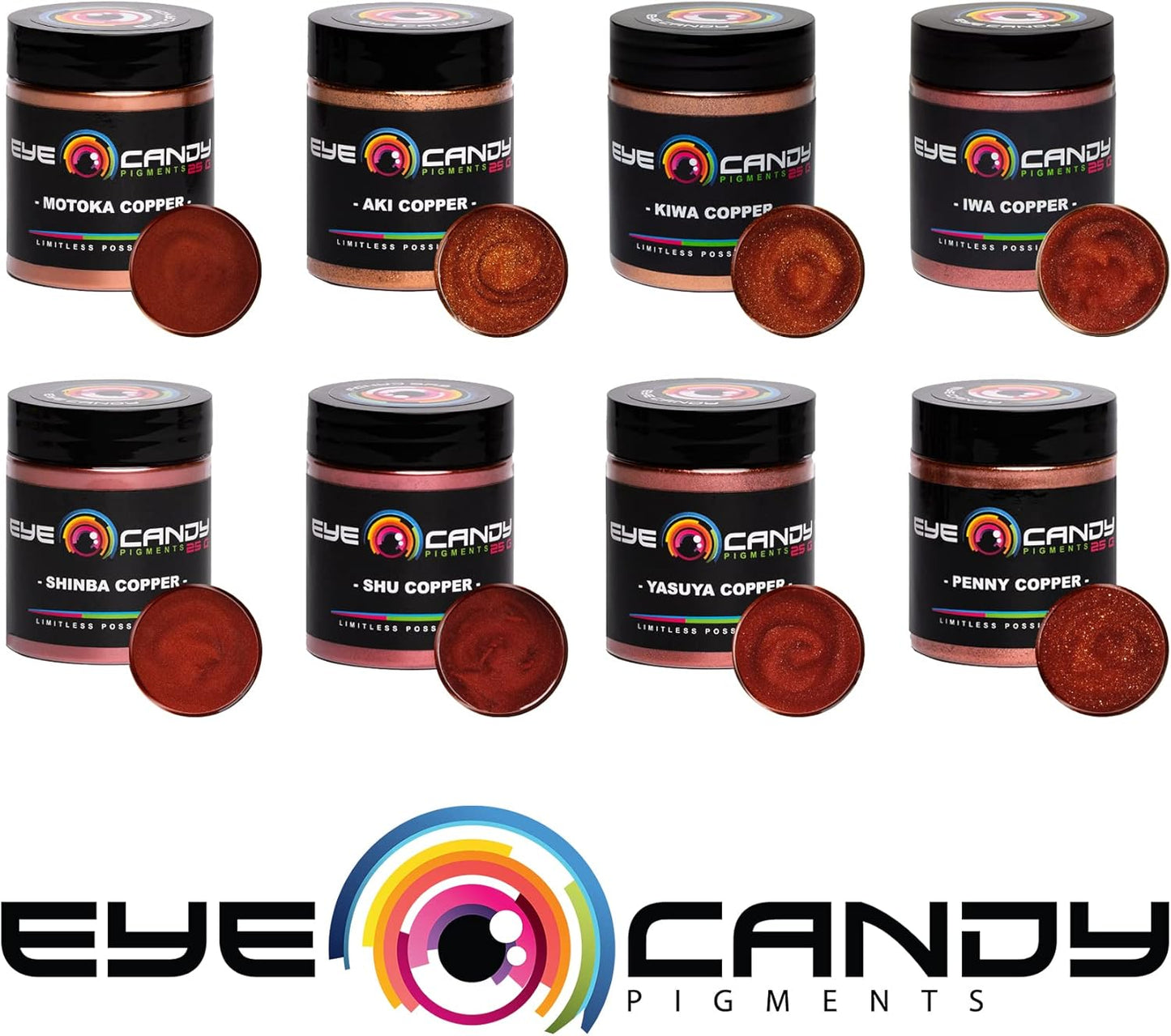 Eye Candy Pigments Premium Copper Mica Powder - Motoka Copper (25gr) - for Epoxy, Resin, Soap, Paint, Woodworking, Acrylic Pouring, Bath Bombs, Fishing Lures - DIY Arts and Crafts Additive