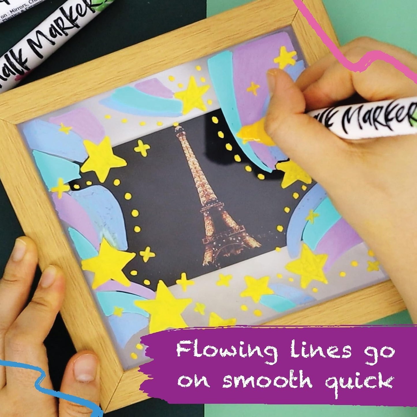 Liquid Chalk Markers for Chalkboard Erasable (20 Vintage Colors) - Bold Dry Erase Marker Chalk Pens for Blackboard, Windows, Bistro, Glass - 6mm Reversible Tip