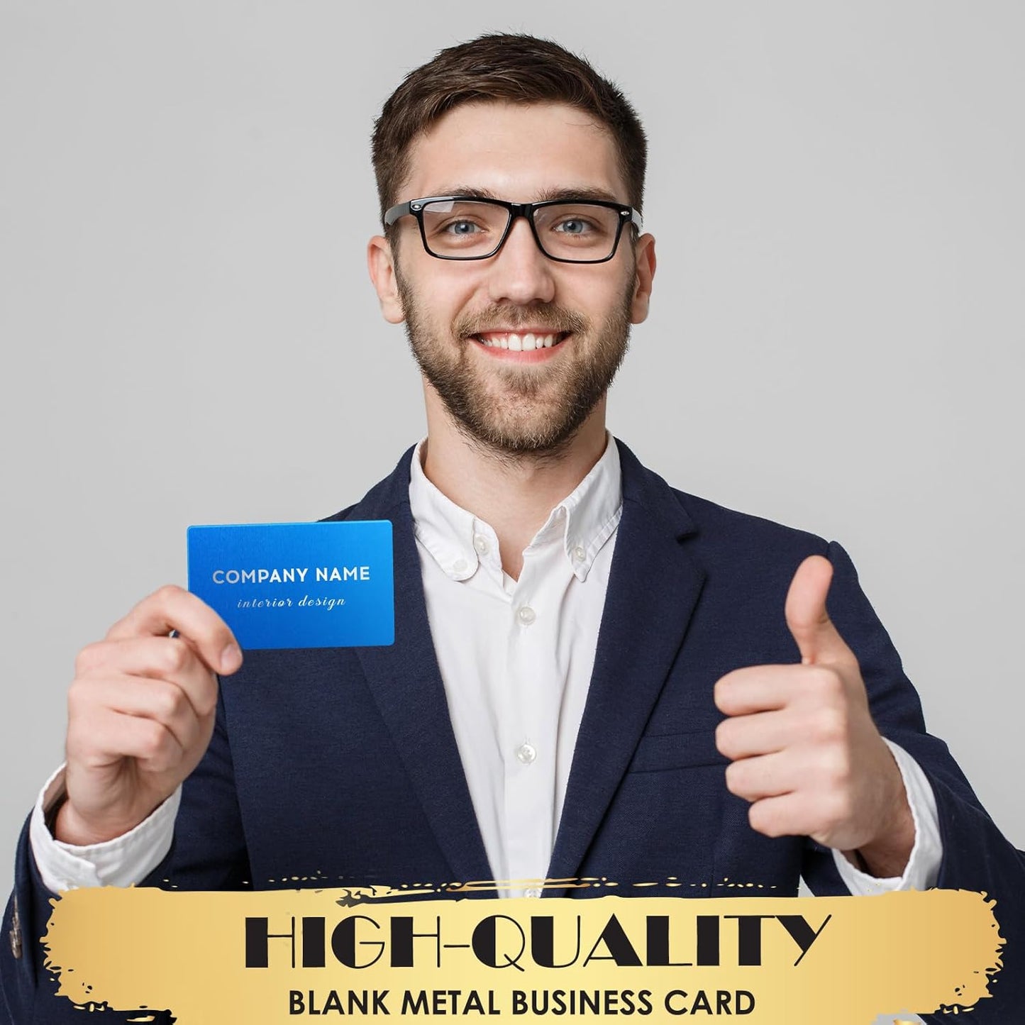 weparmeety 100 Pcs Metal Engraving Blanks Colorful Aluminum Sheet Laser Engraving Business Card Multipurpose DIY Gift Cards 86 x 54 x 0.21 mm (Blue)