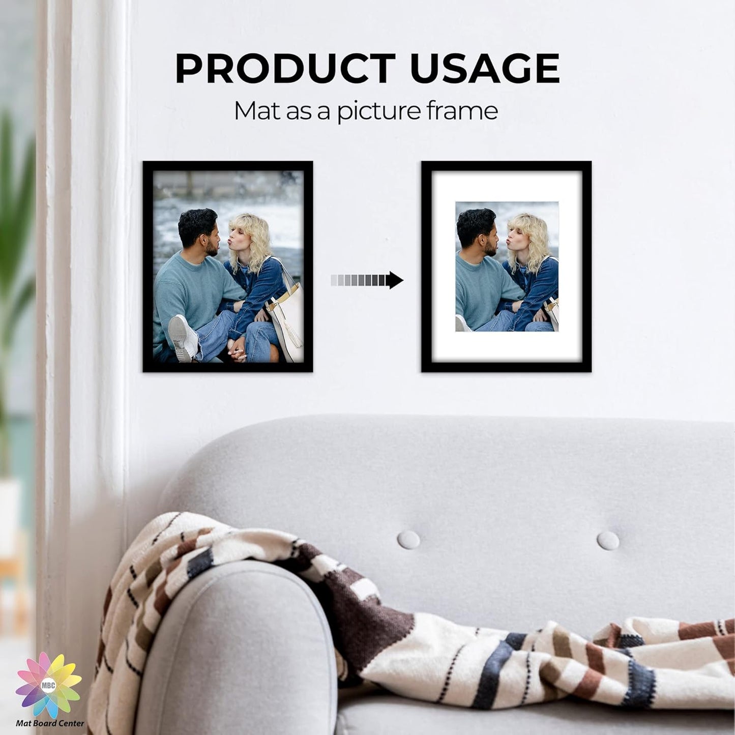 Mat Board Center, Pack of 25, 11x14 for 8x10 White Picture Mat Sets - Acid Free, 4-ply Thickness, Bevel Pre-Cut White Core - Includes Backing Boards and Clear Bags - for Pictures, Photos, Framing