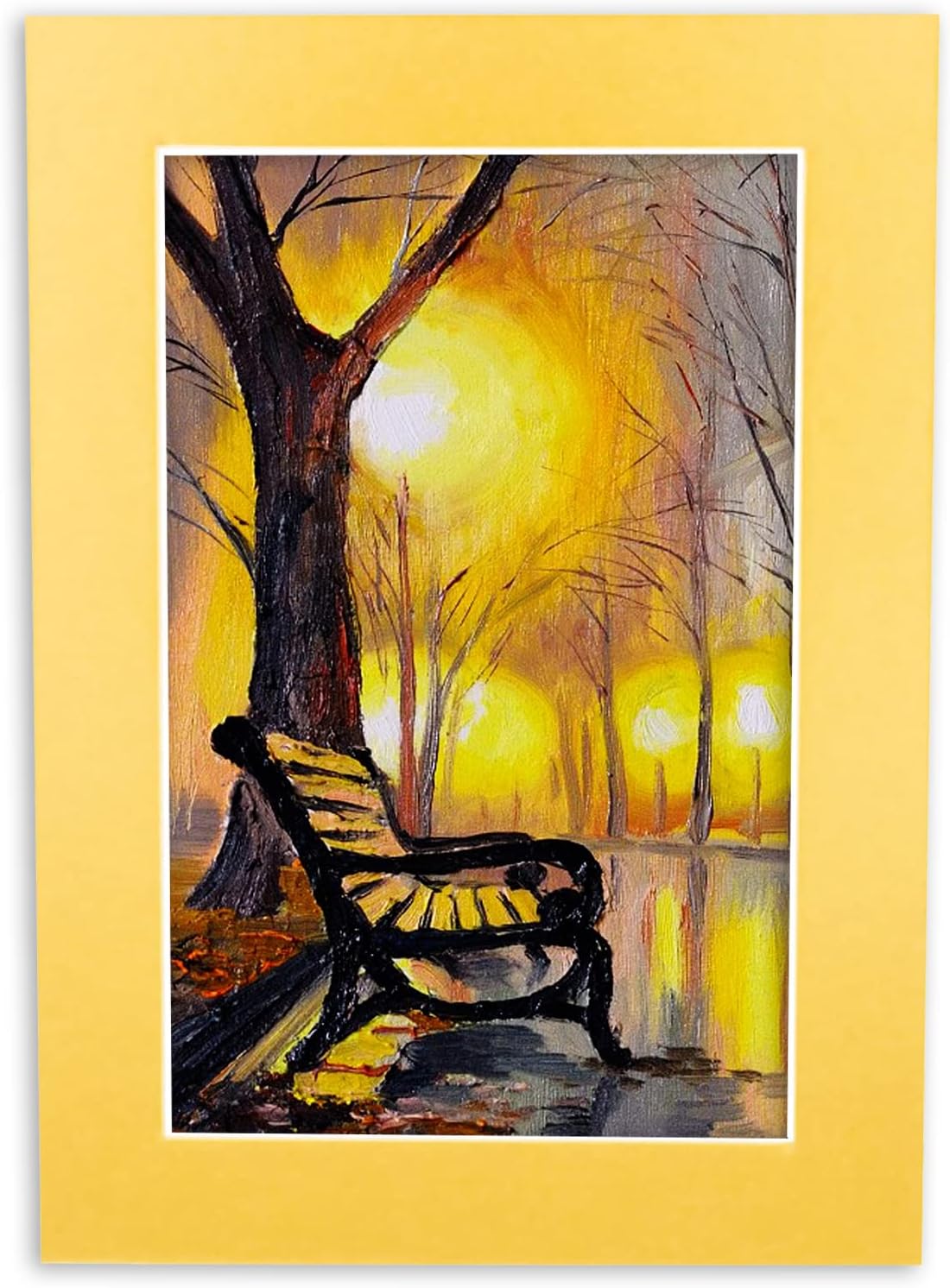 8x10 Mat Bevel Cut for 5.5x8.5 Photos - Acid Free Metallic Gold Precut Matboard - For Pictures, Photos, Framing - 4-ply Thickness