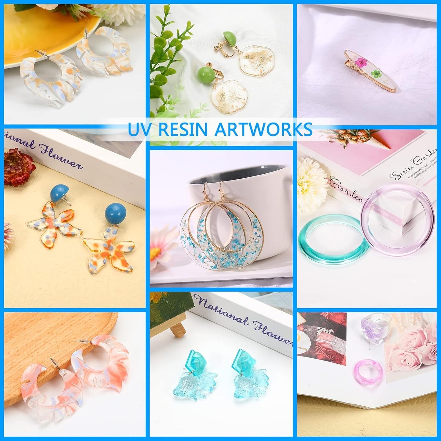 KISREL UV Resin 1000g - Upgraded Hard Type Crystal Clear Ultraviolet Curing UV Epoxy Resin for Craft Jewelry Making