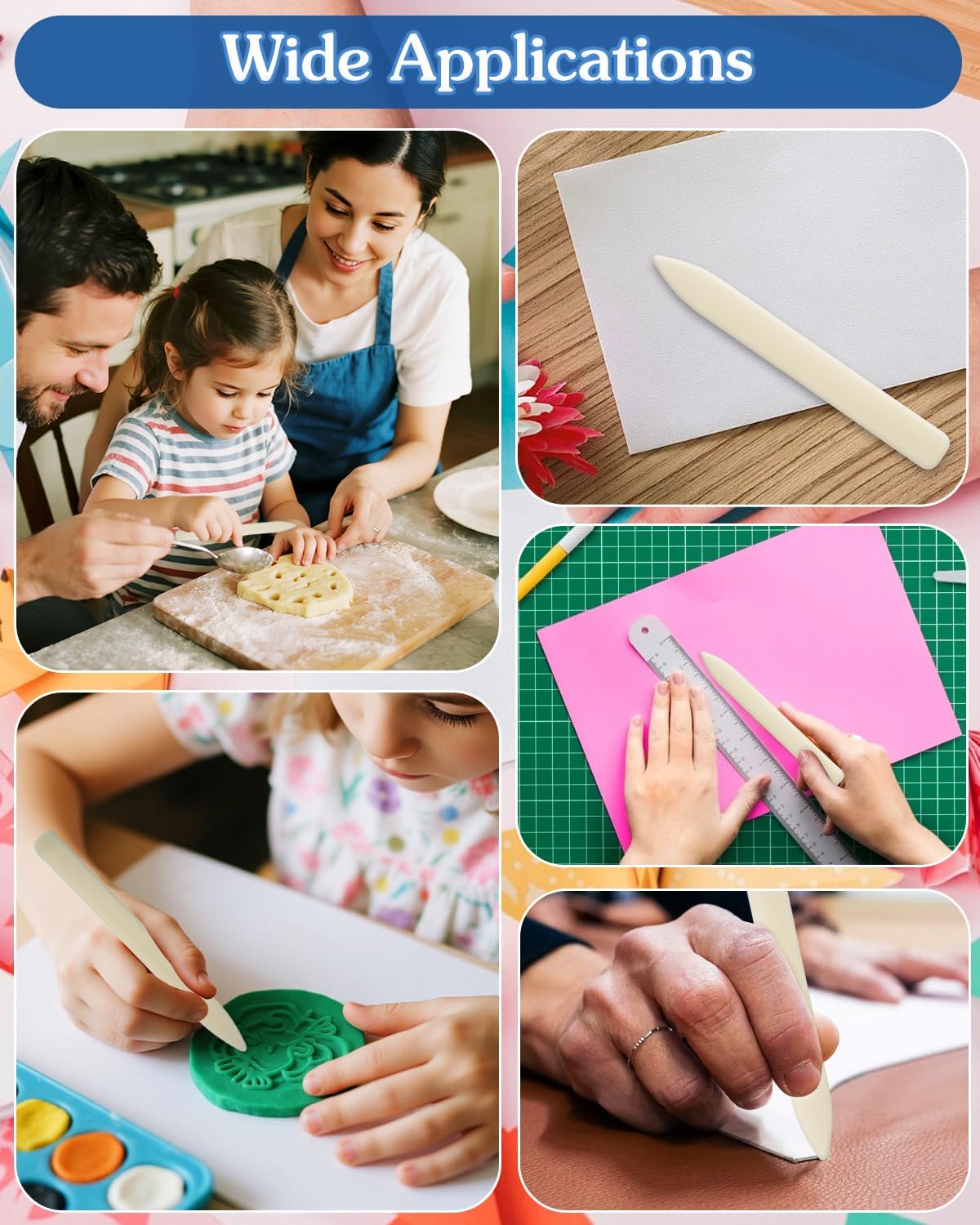 UCEC 20 Pack Premium Bone Folder Tool, Plastic Bone Folder Crafts Scoring Folding Creasing Paper Crafting Supplies Scrapbooking Tool for Paper Leathercrafts Bookbinding & DIY Card Making