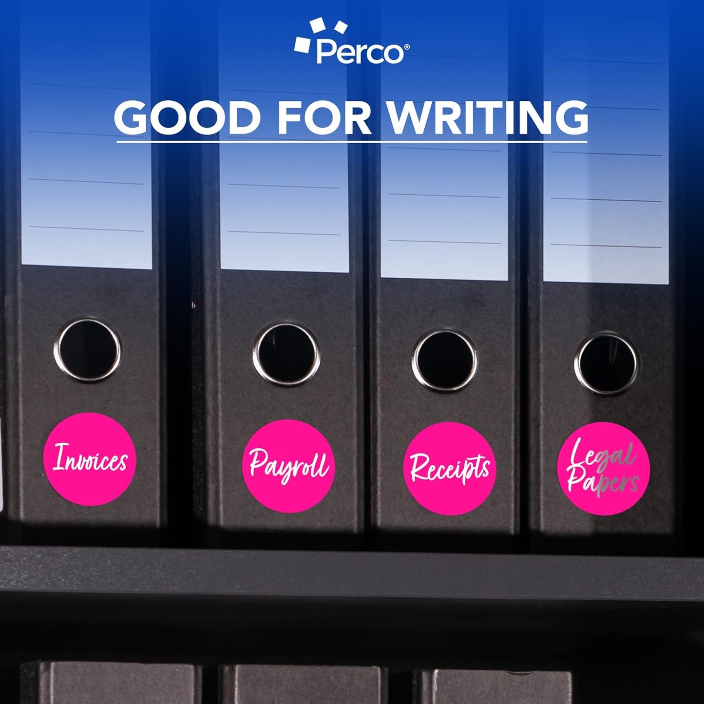 Perco Fluorescent Pink 3-Inch Round Circle Dot Sticker Labels with Easy Peel Perforation - 500 Labels per Roll - Strong Adhesion, Vibrant Colors for Organizing, Crafting & More - Made in USA